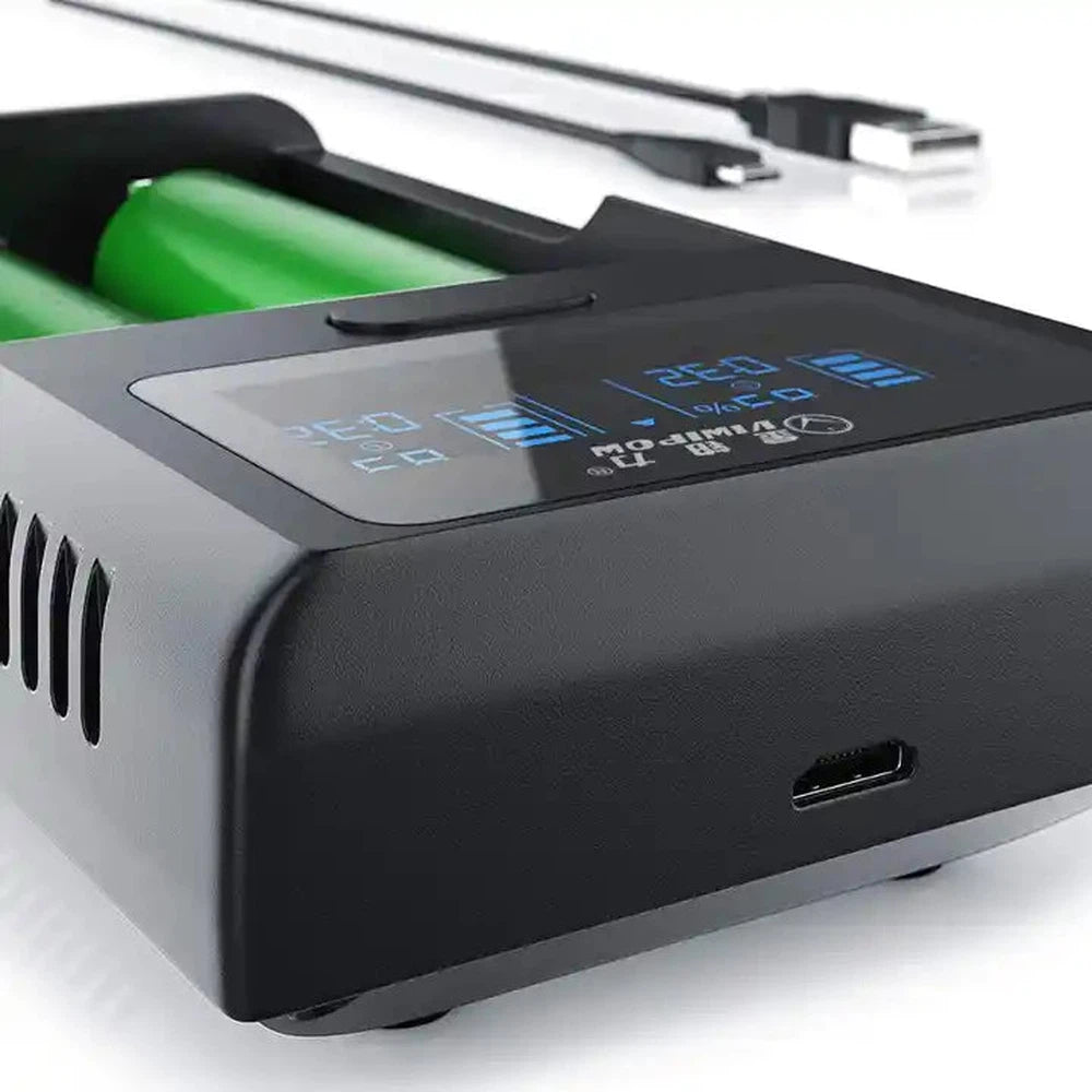 Chargeur USB intelligent pour piles Li-Ion et NI-MH/NI - 2 bay