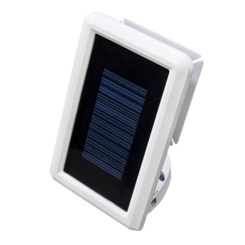 Lumière de sécurité solaire avec détecteur de mouvement 240° technologie réserve d'énergie, blanc