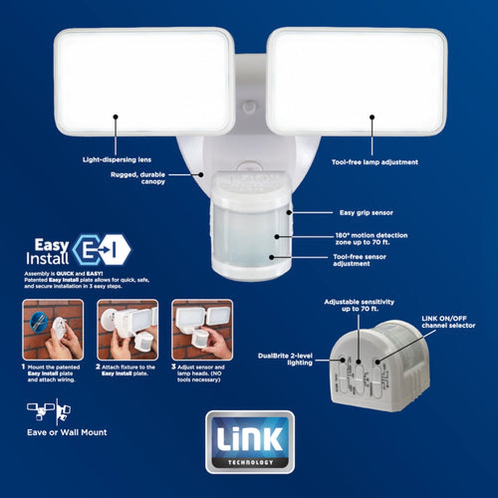 Lumière de sécurité Technologie LinK 180° blanc